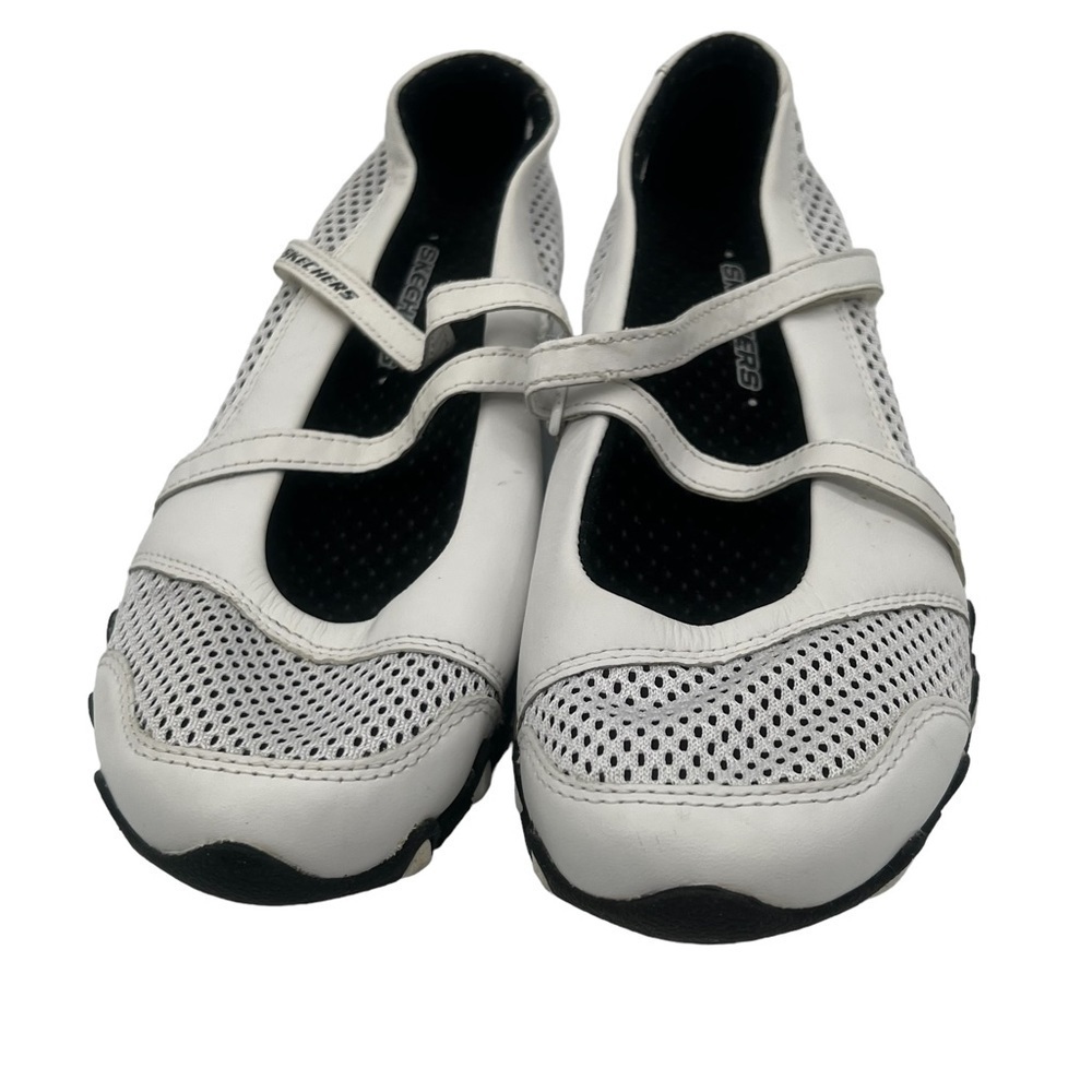 Skechers White Black Active Sightsee Bikers Sneakers Size 6 Girl's